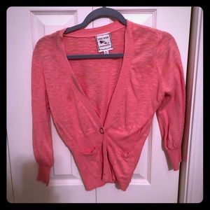 Peach coral cardigan